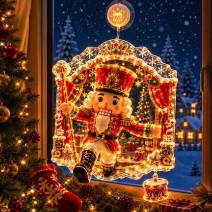 🔥HOT SALE 70% OFF✨🎄Lighted Christmas Window Decoration with Suction Cup | Warm LED Window Light with Double-Layer Design & Multiple Festive Styles Flat Version✨