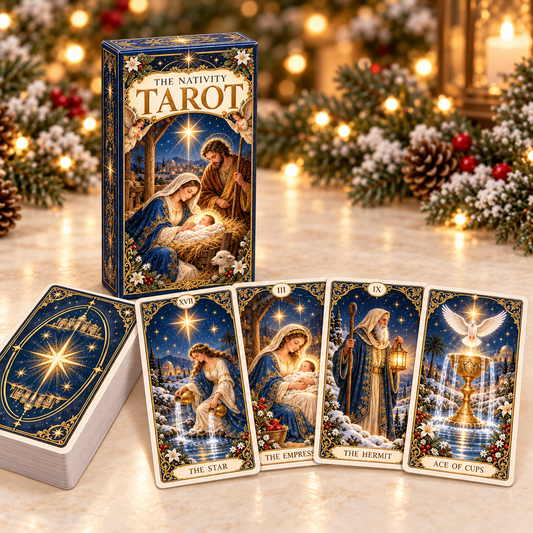 🎄 The Nativity Tarot — Christmas Edition 78-Card Deck & Guidebook