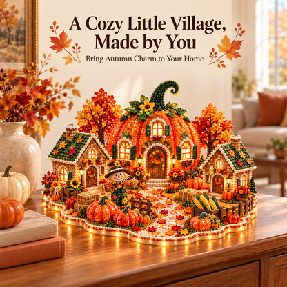 🍂 DIY Sparkling Autumn Village — 3D Diamond Art Decoration Kit