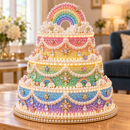 🎄 DIY Christmas Pearl & Diamond Art Cake Kit — Create Your Own Sparkling 3-Tier Holiday Centerpiece ✨