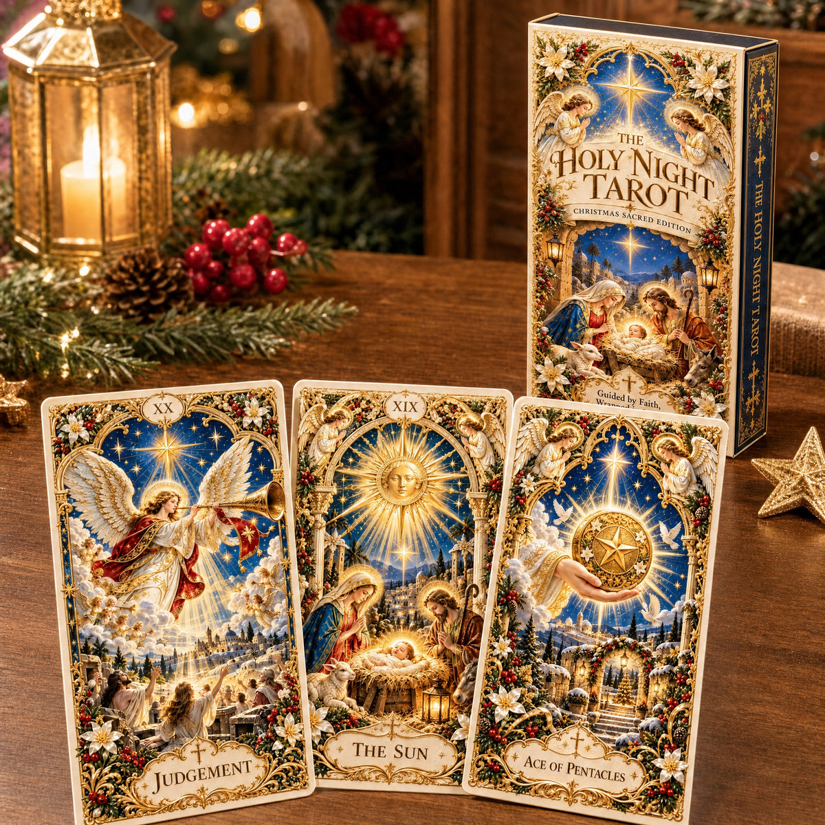 🔥Christmas Sale - ✨The Holy Night Tarot – Christmas Sacred Edition 🎄