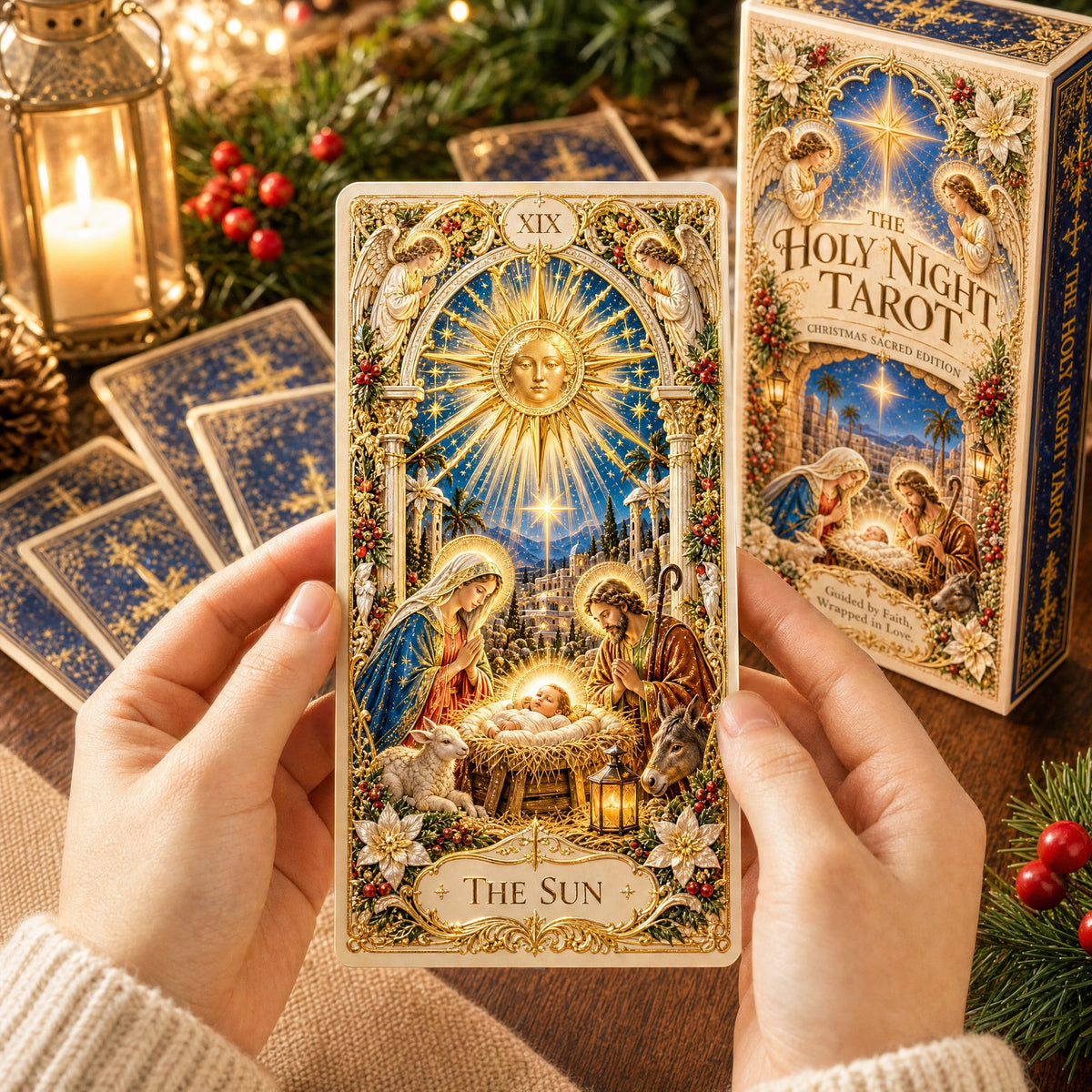 🔥Christmas Sale - ✨The Holy Night Tarot – Christmas Sacred Edition 🎄