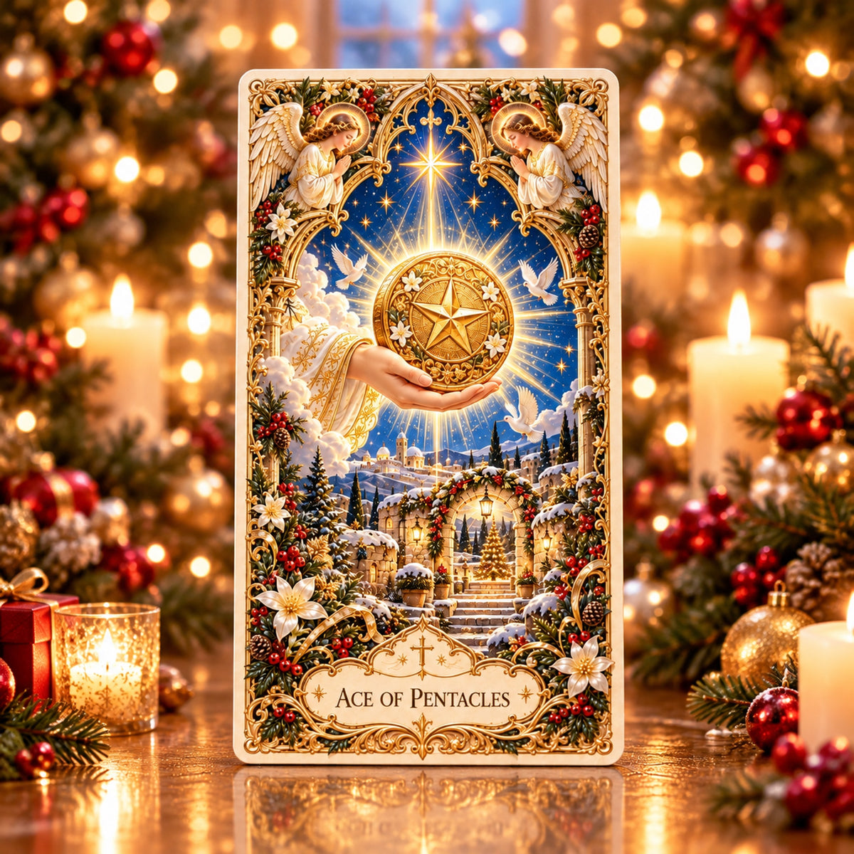 🔥Christmas Sale - ✨The Holy Night Tarot – Christmas Sacred Edition 🎄