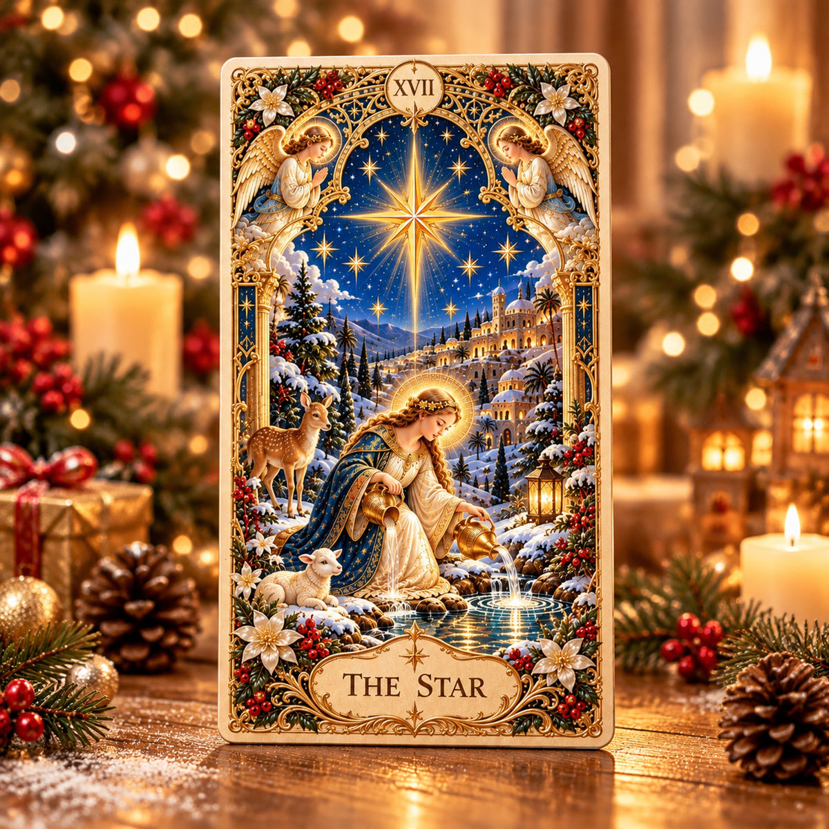 🔥Christmas Sale - ✨The Holy Night Tarot – Christmas Sacred Edition 🎄