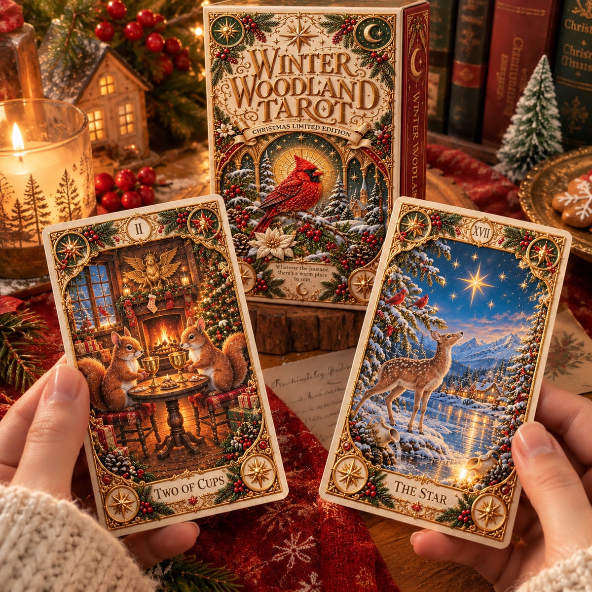 🐦🔮Christmas Woodland Tarot Deck – A Cozy Holiday Gift