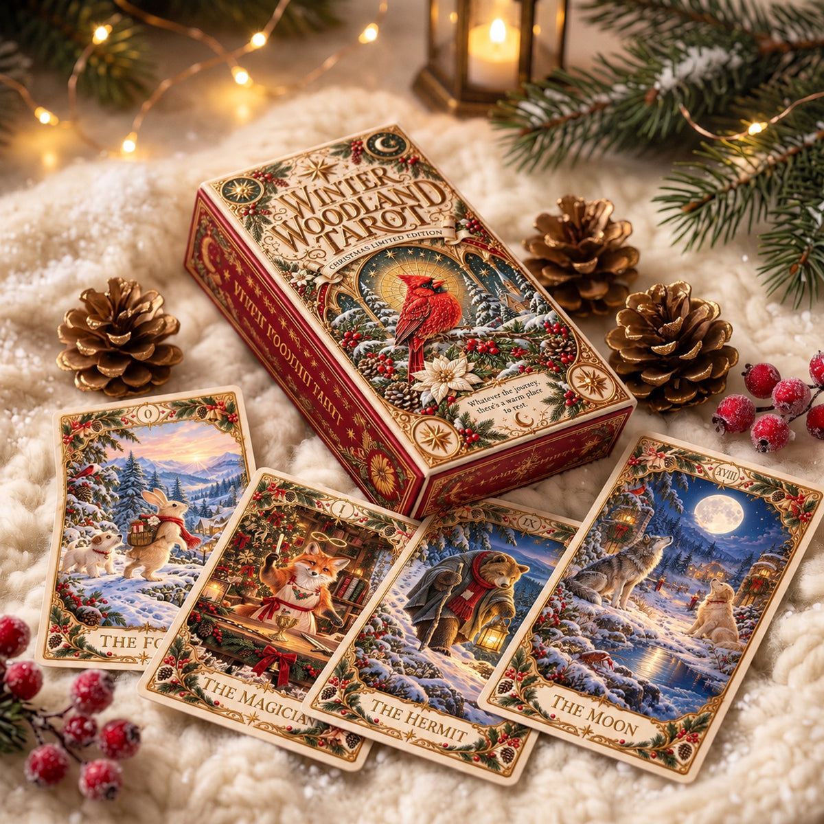 🐦🔮Christmas Woodland Tarot Deck – A Cozy Holiday Gift