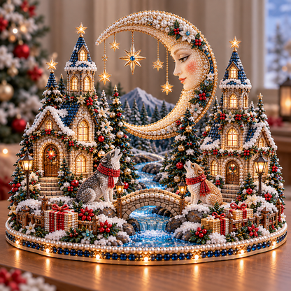 🔮 Christmas Tarot Wonderland – 3D DIY Diamond Art Light-Up Kit 🎄🌙