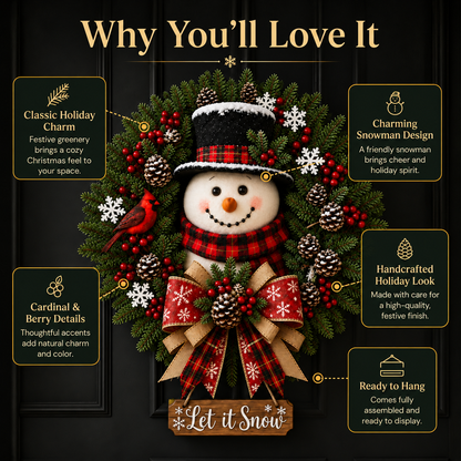 ✨✨Hot Sale 49% OFF⛄Snowman Christmas Wreath –  Bring Holiday Cheer to Every Door