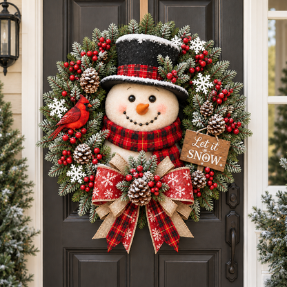 ✨✨Hot Sale 49% OFF⛄Snowman Christmas Wreath –  Bring Holiday Cheer to Every Door