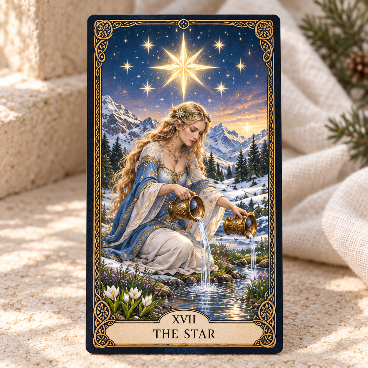 🌿 Norse Mythology Tarot — Freyja Edition · 78 Cards of Intuition, Beauty & Renewal ✨