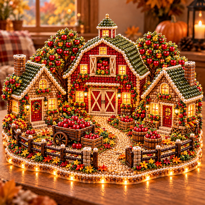 🍂 DIY Sparkling Autumn Village — 3D Diamond Art Decoration Kit