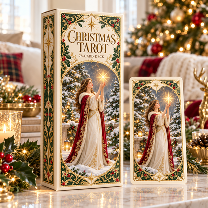 Christmas Sale 49% OFF🎉-🔮Christmas Tarot Deck – 78 Festive Cards with Guidebook & 12-Day Reflection Guide