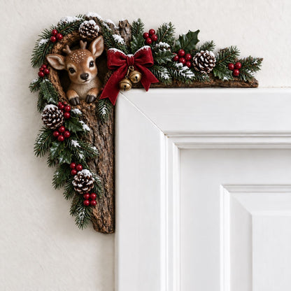 🎄✨ Cozy Christmas Woodland Door Frame Decor
