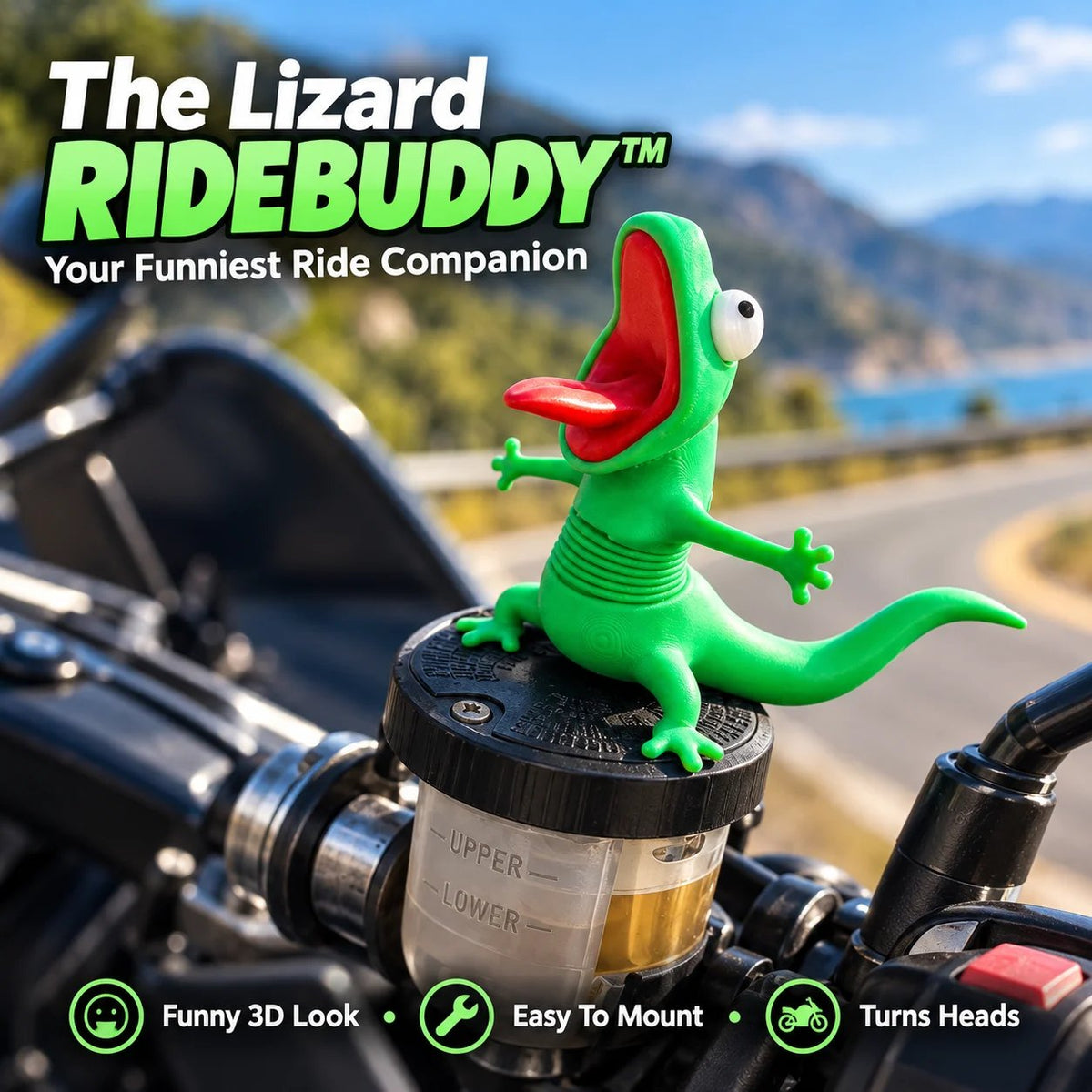 🔥Last Day 49% OFF - 🦎 The Lizard RideBuddy – Funny Motorcycle Companion