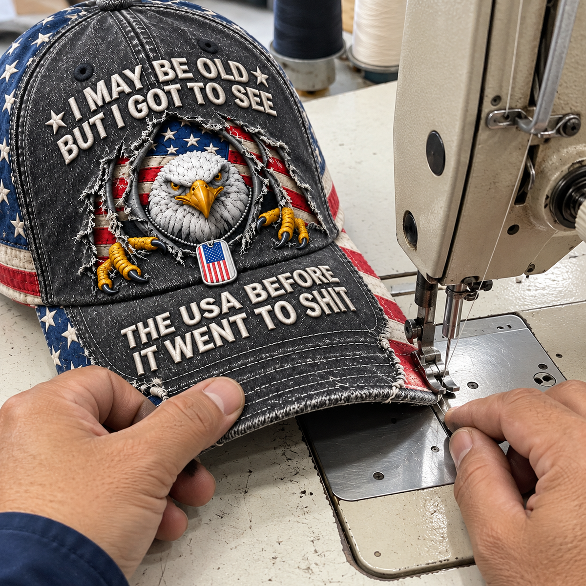 🦅 “I May Be Old” Vintage Eagle Cap