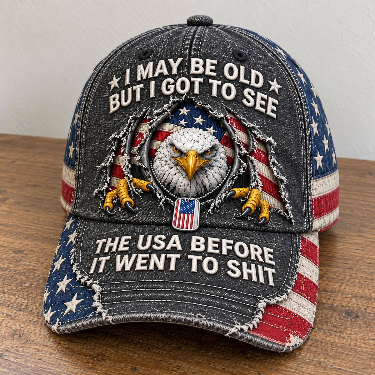 🦅 “I May Be Old” Vintage Eagle Cap