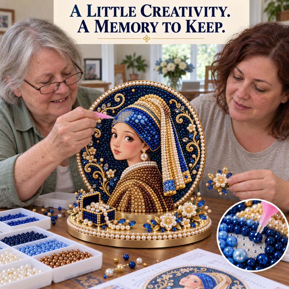 ✨DIY 3D Pearl Art Display Kit – Create Your Own Little Masterpiece 🎨