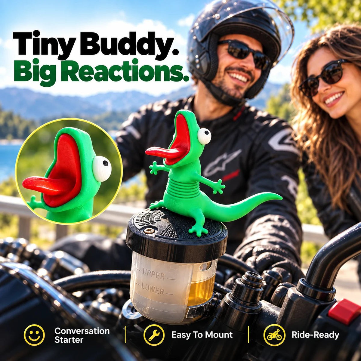🔥Last Day 49% OFF - 🦎 The Lizard RideBuddy – Funny Motorcycle Companion