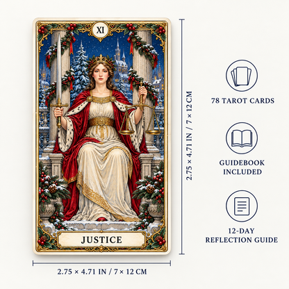 Edizione limitata SCONTO DEL 49%🎉-🔮Tarot natalizio – 78 carte festive con guida e guida alla riflessione di 12 giorni