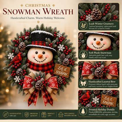 ✨✨Hot Sale 49% OFF⛄Snowman Christmas Wreath –  Bring Holiday Cheer to Every Door