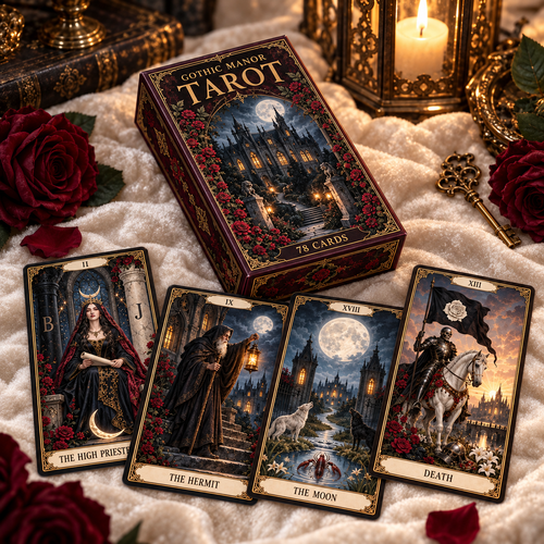 🌙 Gothic Manor Tarot – 78 Cards of Mystery & Moonlight 🥀