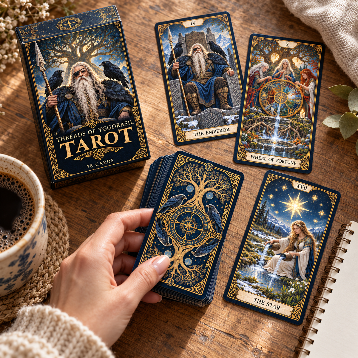 🌳 Norse Mythology Tarot — 78 Cards of Wisdom, Fate & Wonder ✨