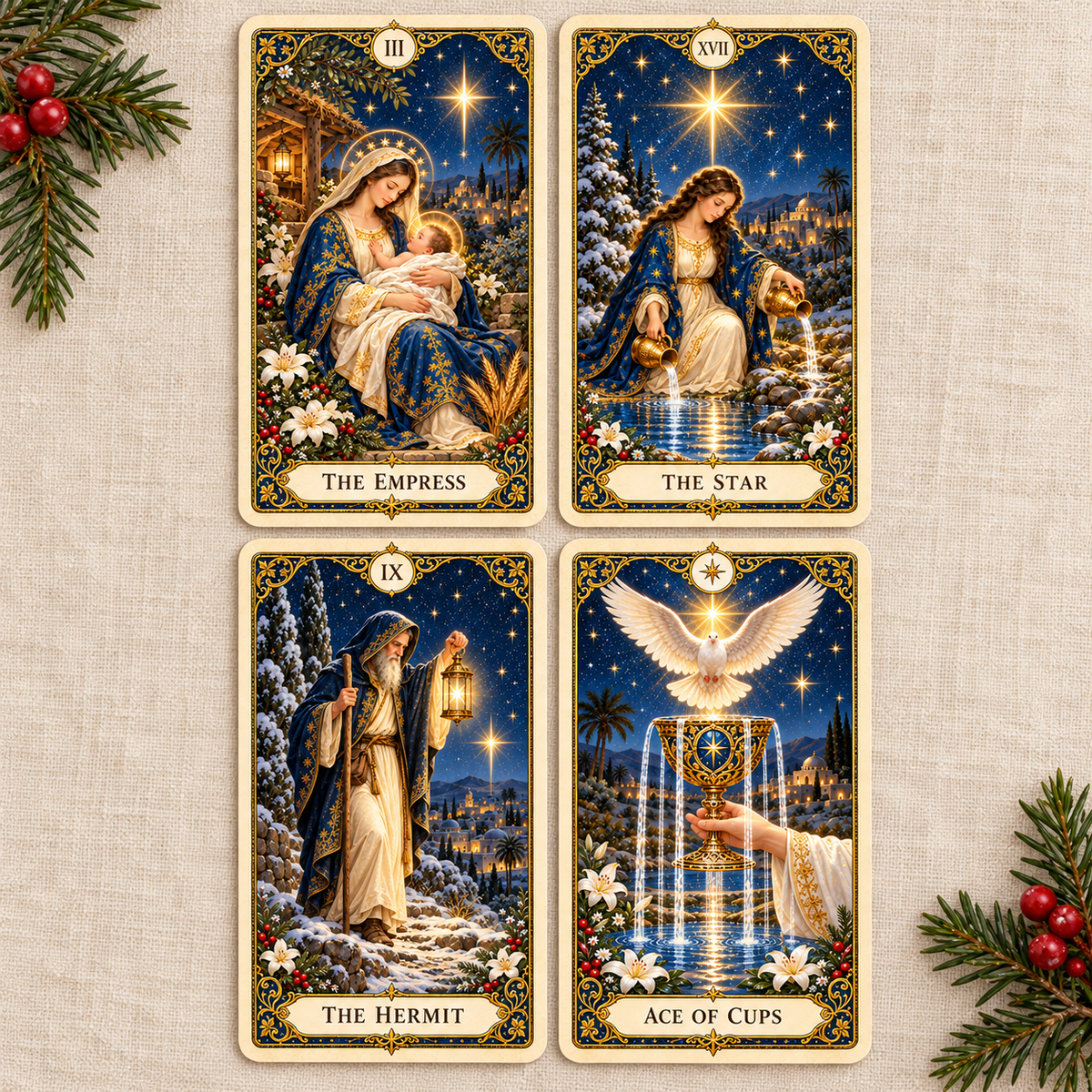 🎄 The Nativity Tarot — Christmas Edition 78-Card Deck & Guidebook