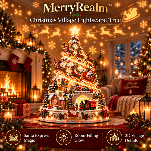 💯 Last day 70% OFF - 🎄Christmas Village Projection Centerpiece