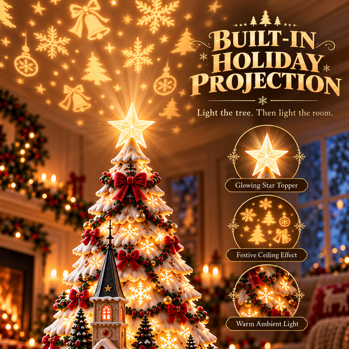 💯 Last day 70% OFF - 🎄Christmas Village Projection Centerpiece