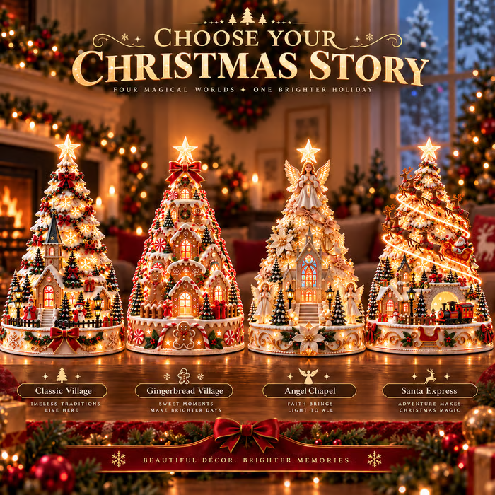 💯 Last day 70% OFF - 🎄Christmas Village Projection Centerpiece