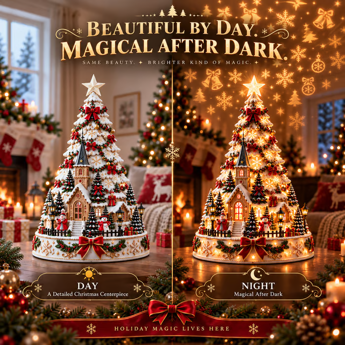 💯 Last day 70% OFF - 🎄Christmas Village Projection Centerpiece