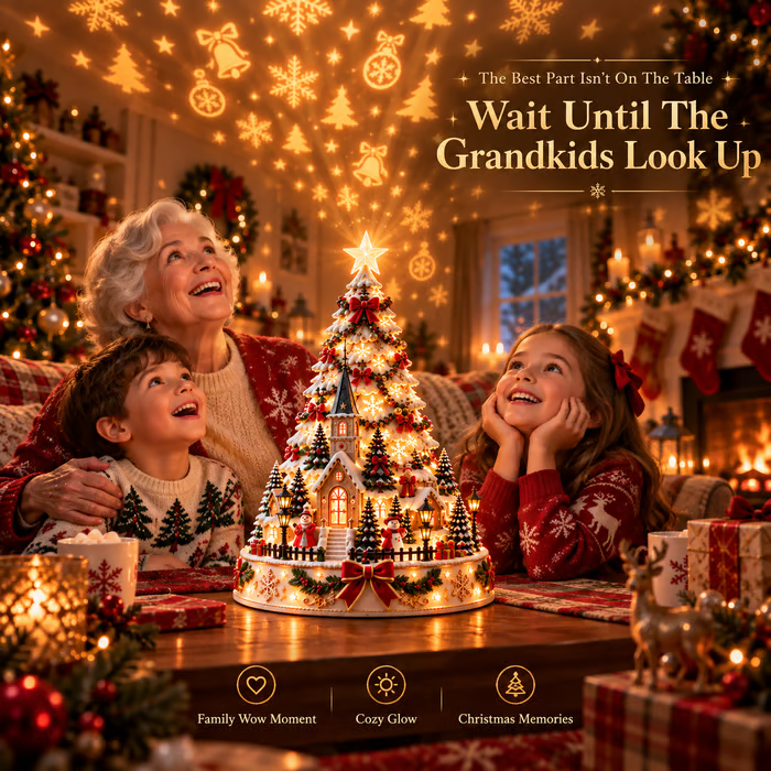 💯 Last day 70% OFF - 🎄Christmas Village Projection Centerpiece