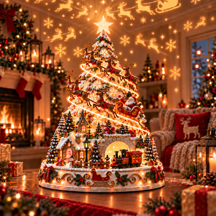 💯 Last day 70% OFF - 🎄Christmas Village Projection Centerpiece