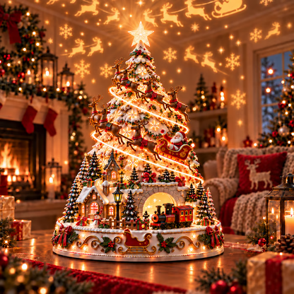 💯 Last day 70% OFF - 🎄Christmas Village Projection Centerpiece