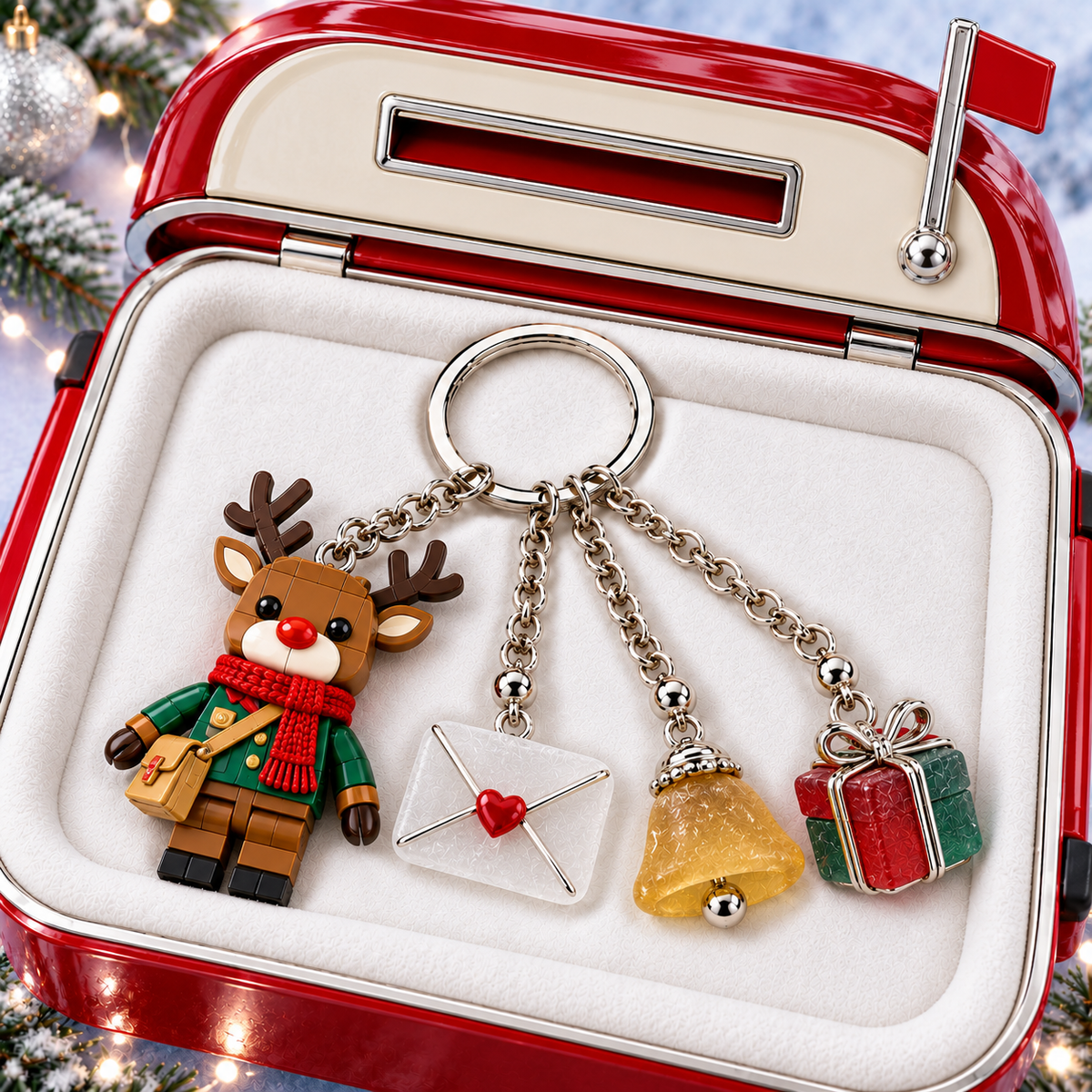 🎄 Christmas Little Wonders – Character & Sea Glass Charm Keychain Collection