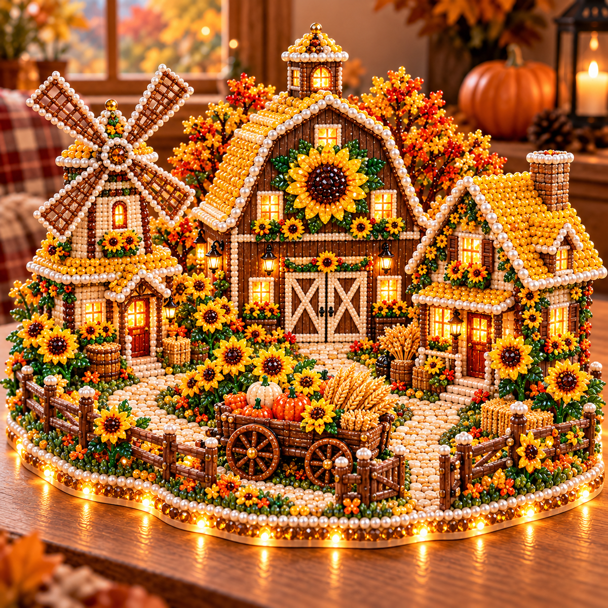 🍂 DIY Sparkling Autumn Village — 3D Diamond Art Decoration Kit