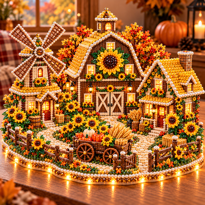 🍂 DIY Sparkling Autumn Village — 3D Diamond Art Decoration Kit