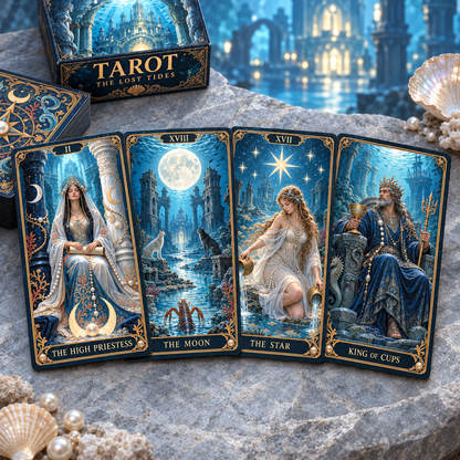 🌊 The Lost Tides Tarot – 78 Cards of Ocean Mystery & Inner Discovery ✨