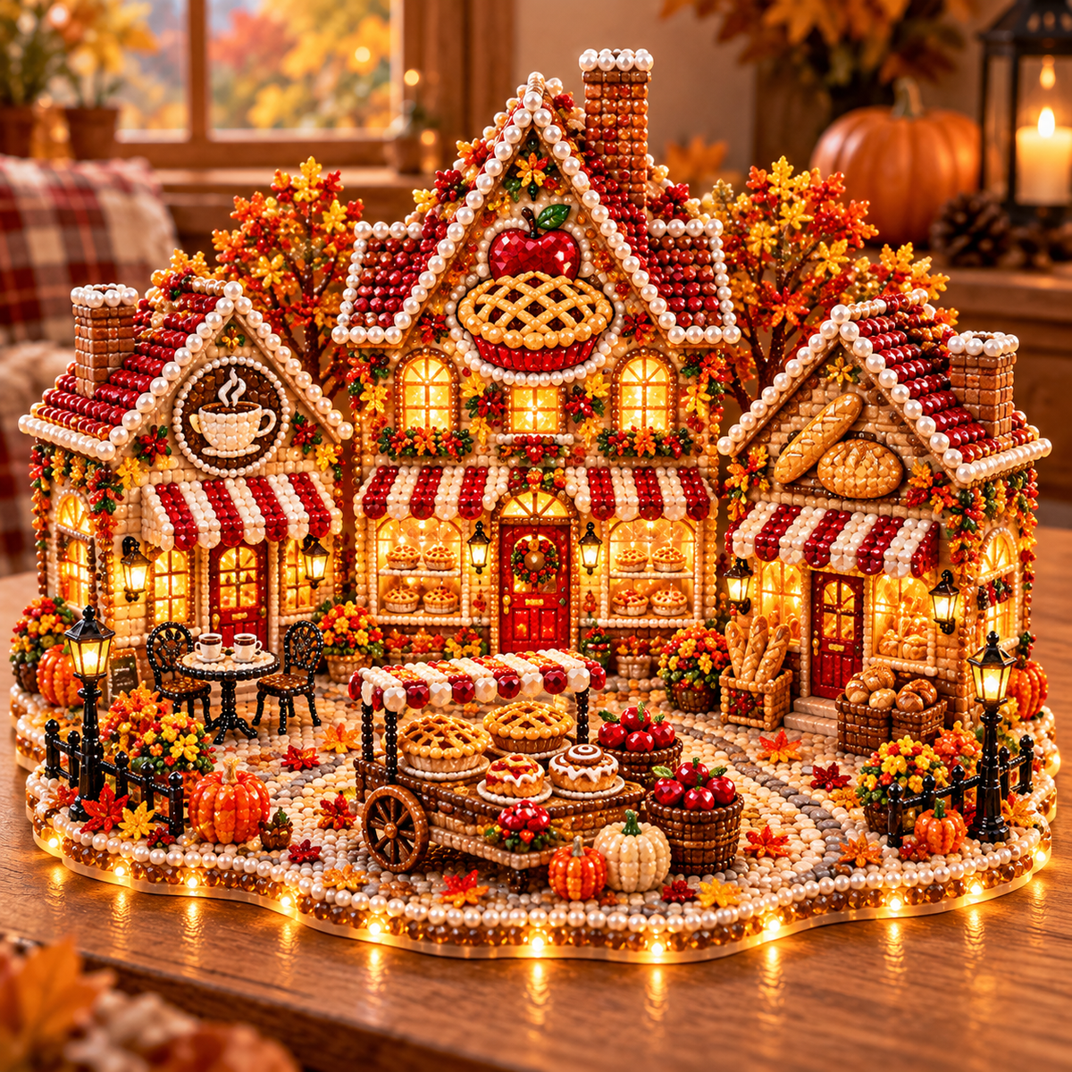 🍂 DIY Sparkling Autumn Village — 3D Diamond Art Decoration Kit