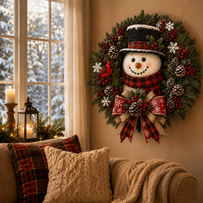 ✨✨Hot Sale 49% OFF⛄Snowman Christmas Wreath –  Bring Holiday Cheer to Every Door