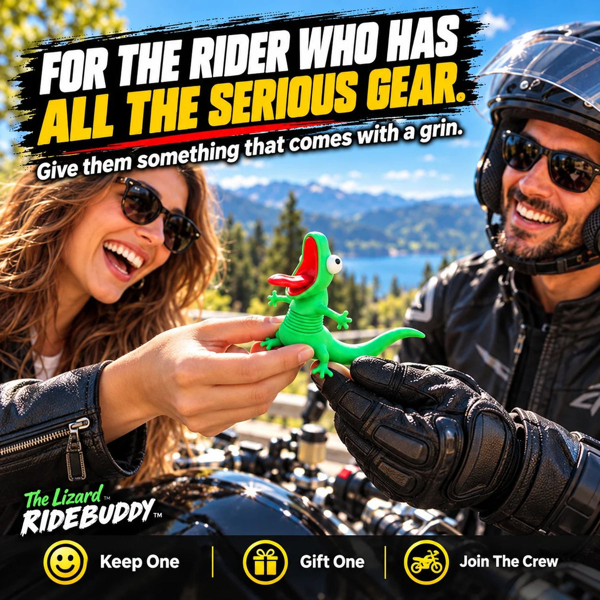 🔥Last Day 49% OFF - 🦎 The Lizard RideBuddy – Funny Motorcycle Companion