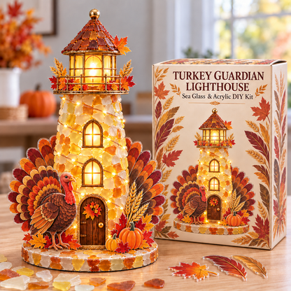 ✨ Autumn Harvest Sea Glass Lighthouse DIY Kit