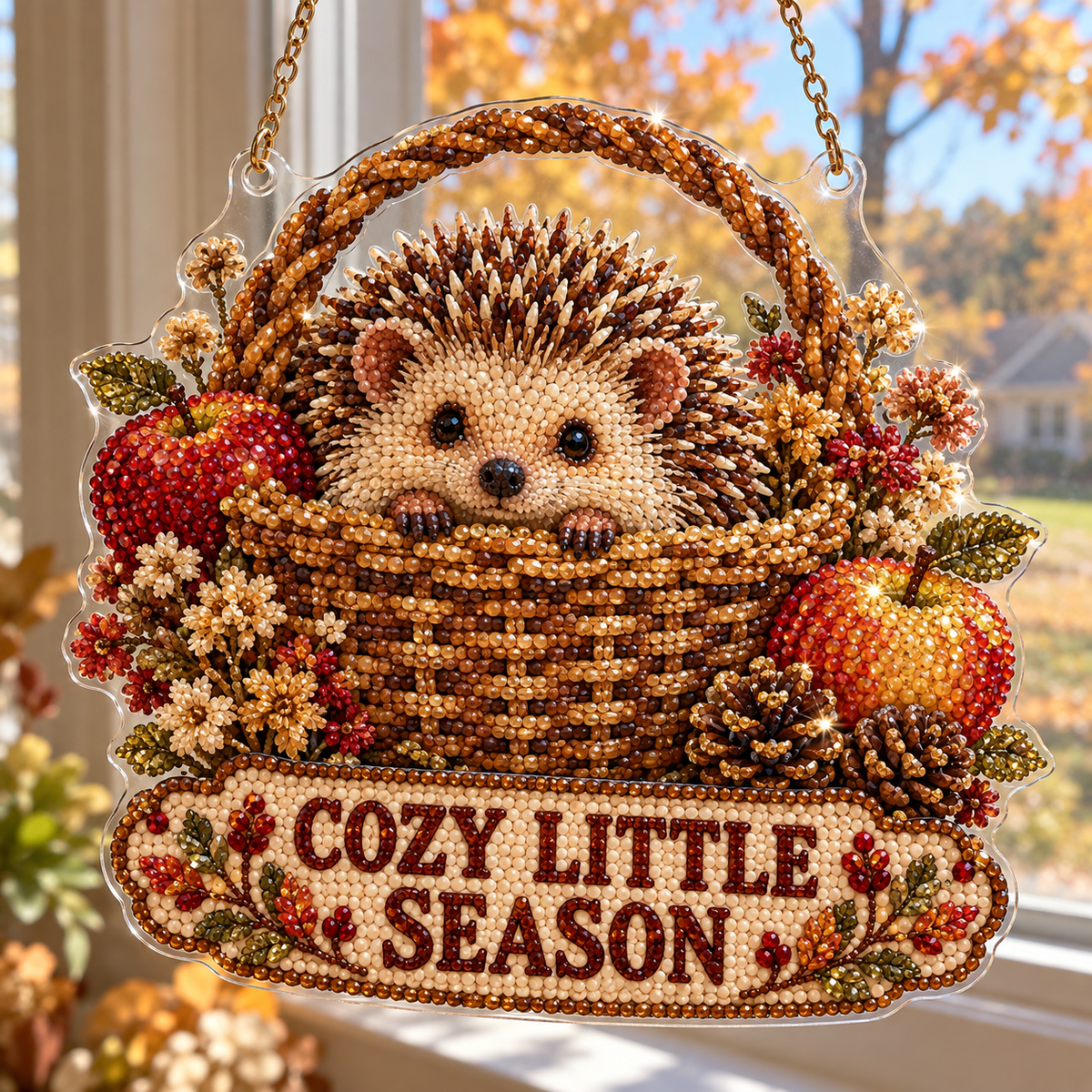 🍂 DIY Autumn Animal Diamond Art Suncatcher Collection