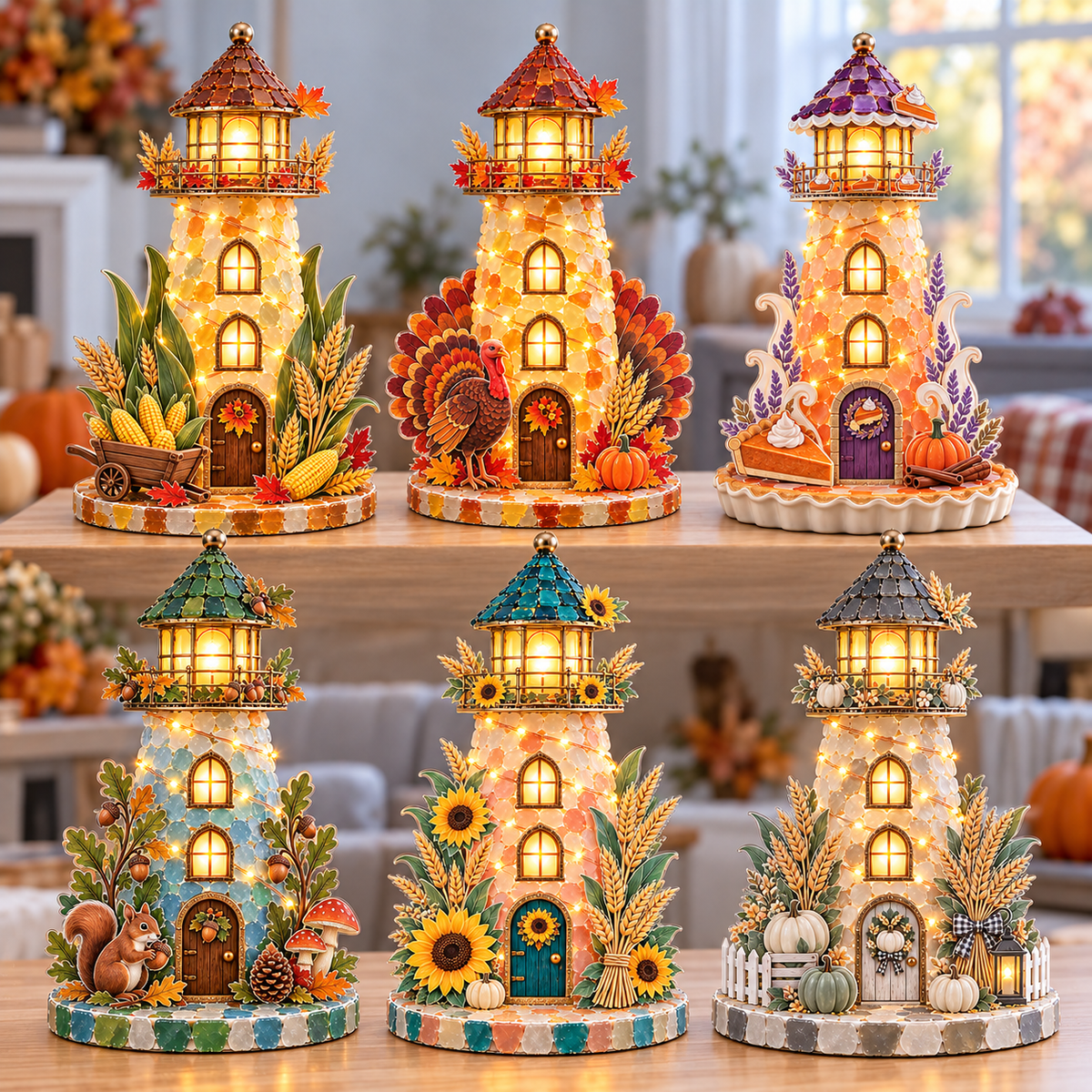 ✨ Autumn Harvest Sea Glass Lighthouse DIY Kit
