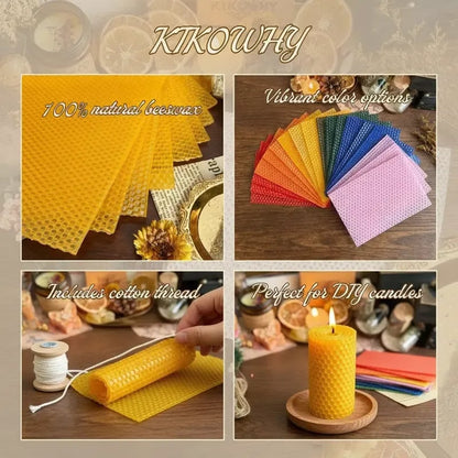 DIY Beeswax Candle Making Kit (12-Piece Set) – Create Your Own Cozy Glow!