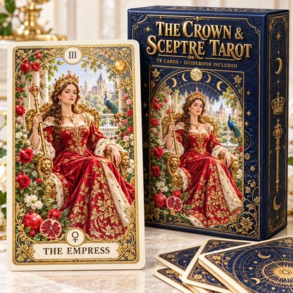 The Crown & Sceptre Tarot Deck – 78 English Royal Court-Inspired Cards with Guidebook