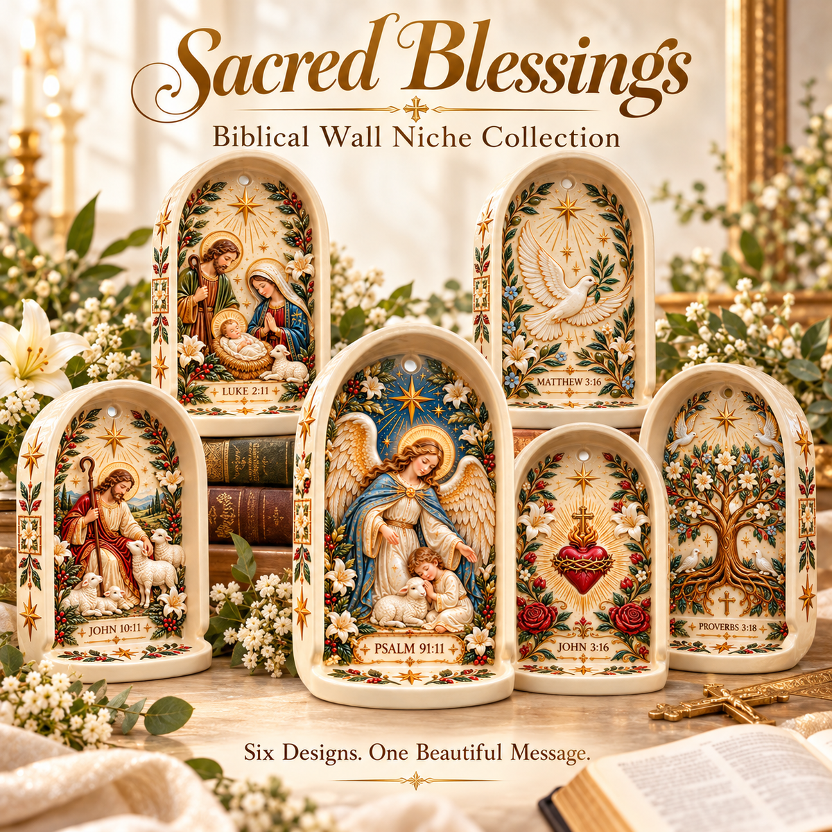✨ Sacred Blessings – Biblical Wall Niche Collection