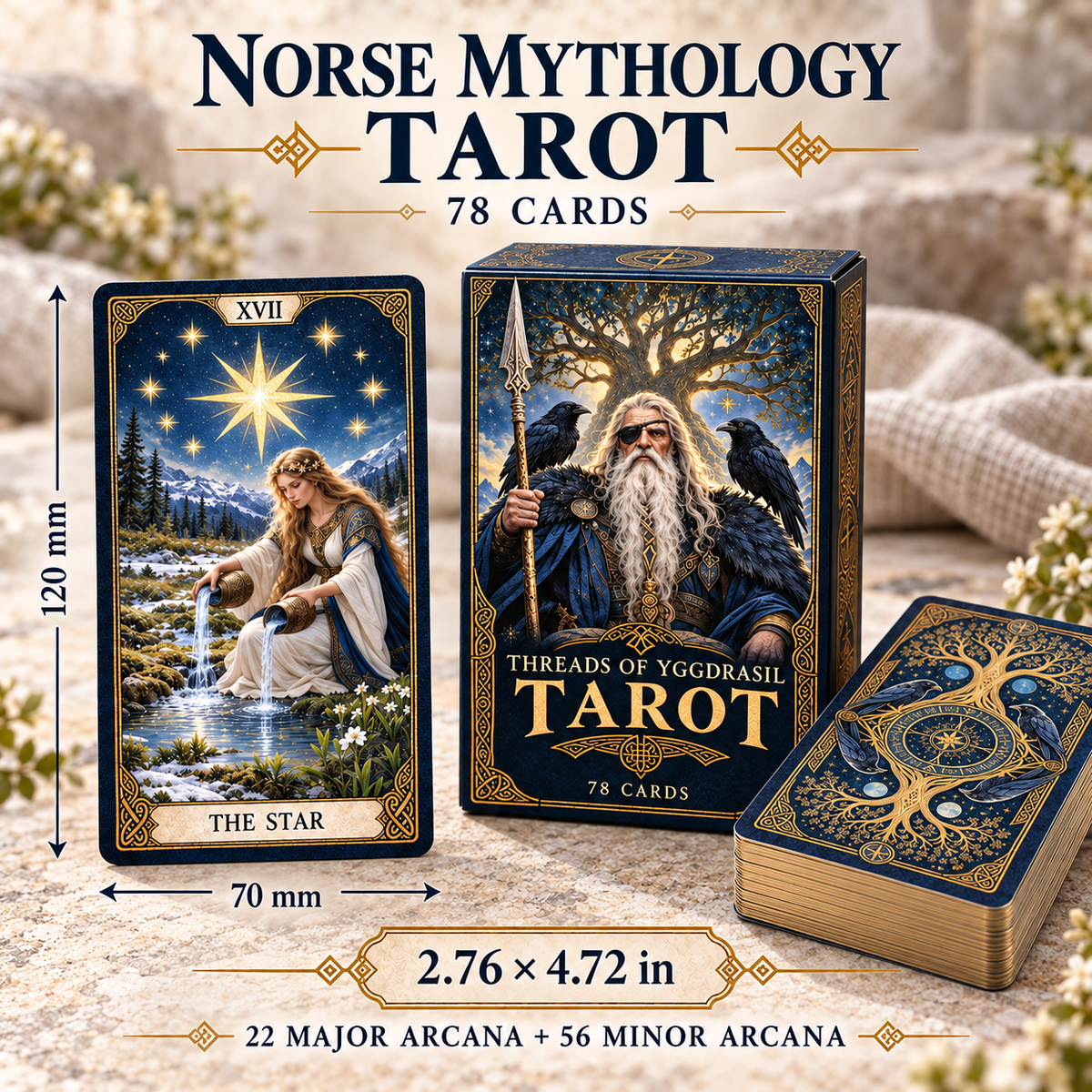 🌳 Norse Mythology Tarot — 78 Cards of Wisdom, Fate & Wonder ✨