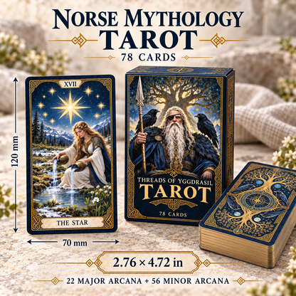 🌳 Norse Mythology Tarot — 78 Cards of Wisdom, Fate & Wonder ✨