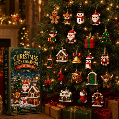 🎄24-Day Mini Christmas Brick Ornament Advent Calendar